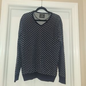 Scotch and Soda Cotton Polka Dot V-neck Sweater Size Large